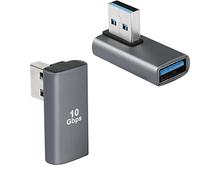 QIANRENON Adaptador USB 3.1 de 90 ° USB A macho a hembra Acoplador de ángulo recto de 10 Gbps USB 3.1 de transferencia de datos Convertidor de carga, para banco de energía, tableta, computadora, 2 piezas