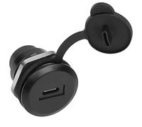 QIANRENON Adaptador USB C a USB 3.0 Montaje Fijo Roscado - Conector Redondo de Datos 5Gbps - Panel de Montaje Con Capuchón Antipolvo Impermeable