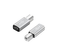 QIANRENON Adaptador USB C hembra a Midi Tipo C a macho Adaptador de impresora USB B para impresora MIDI Electric Piano Synthesizer y más dispositivo Tipo-C/ordenador portátil 2 piezas gris