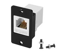 QIANRENON CAT3 RJ12 6P6C - Adaptador de línea telefónica de panel rectangular RJ12 6P6C hembra a hembra, conector de montaje fijo RJ12 para módem, comunicación de voz y teléfono