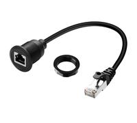 QIANRENON Cat6 RJ45 - Adaptador de cable corto RJ45 8P8C macho a hembra (conector RJ45, conector RJ45, mamparo, conector Ethernet hembra, 30 cm)