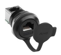 QIANRENON Cat6 RJ45 rosca de montaje fijo conexión de red de 90° ángulo RJ45 8P8C hembra a hembra Bulkhead montaje adaptador Ethernet RJ45 hembra hembra hembra conector antipolvo para exterior WAN LAN