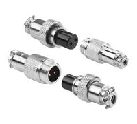 QIANRENON Chapado Oro GX12 2Pin Aviación Plug Enchufe Soldadura Adaptador GX12 2Pin Docking Aviation Plug Conector M12 2Pin Enchufe Rápido Tuerca Bloqueo 5A, para Conexión Eléctrica Señal, 2Pcs