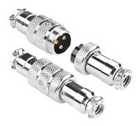 QIANRENON Chapado Oro GX16 3Pin Aviación Plug Enchufe Soldar Adaptador Docking GX16 3Pin Aviation Plug Conector M16 3Pin Enchufe Rápido Tuerca Bloqueo 7A, para Eléctrica Electrónica Conexión, 2Pcs