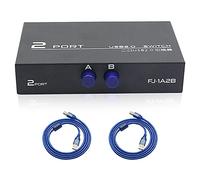 QIANRENON condivisione stampante USB B selettore USB 2.0 condivisione di 1 Dispositivo USB (interruttore AB) tra Due Computer per Scanner stampante con 2 cavi USB B maschio