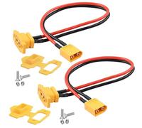 QIANRENON Conector de batería de litio XT60 de 14 AWG 25 A, cable de montaje fijo, chapado en oro, XT60E-F hembra a XT60 macho, cable corto, cubierta antipolvo, para dron FPV RC Aeromodeling, 30 cm, 2