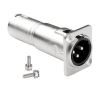 QIANRENON Conector XLR de 3 pines a macho, montaje fijo, conector de micrófono XLR de 3 pines, montaje de panel XLR, adaptador de audio simétrico XLR, para iluminación de escenario, altavoz