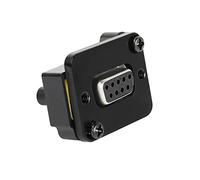 QIANRENON DB9 Adaptador de conector recto para montaje en panel RS232 de 9 pines hembra a macho, acoplador convertidor de enchufe de montaje en panel, para comunicación de red de video