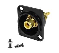 QIANRENON Dorado RCA Panel Montaje Adaptador RCA Hembra a Soldar Terminale AV Conector RCA soldar Toma,XLR-Panel/D-Panel Montaje,para Audio Vídeo TV Fono Altavoce Cable RCA Amplificadore, Amarillo