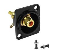 QIANRENON Dorado RCA Panel Montaje Adaptador RCA Hembra a Soldar Terminale AV Conector RCA soldar Toma, D-Panel/XLR-Panel Montaje, para S/PDIF, Audio TV Vídeo Fono Altavoce Amplificadore, Rojo