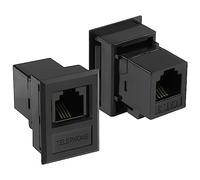 QIANRENON Escritorio Conexion Caja RJ11 Telefono Jack CAT3 RJ11 Hembra a Hembra telefonica Línea Conector RJ11 6P4C Soporte Marcos Keystone Jack,Desktop Socket RJ11 Telefono Módulo Accesorio, 2 Pcs