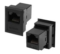 QIANRENON Escritorio Conexion Caja RJ45 Network Jack CAT5e RJ45 Hembra a Hembra Ethernet Conector RJ45 8P8C Soporte Rectangular Keystone Jack, Desktop Socket RJ45 Red Accesorios, 2 Pcs