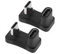 QIANRENON Extra Ancho U Forma Ángulo USB C Adaptador 10Gbps USB3.1 Type C Macho a Hembra U Forma Gran Distancia Conector, Soporta 4k@60HZ HD 100W, para Smartphone portátil Tableta Steam Deck, 2Pcs