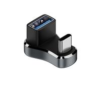 QIANRENON Extra Ancho USB C a USB3.1 U Forma ángulo Adaptador 10Gbps Type C Macho a USB3.1 Hembra 180 Grado Gran Distancia Conector OTG,36W Carga (C a A),LED/Aluminio, para Steam Deck Smartphone