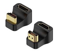 QIANRENON HDMI 2.1 U Forma Angulo Mostrar Adaptador HDMI 2.1 Macho a Hembra 180 Grados Ultra HD Conector Tomas 3D 8K@60Hz UHD2.1, para HDTV Laptop PC Monitor Proyector, 2Pcs (1 Positivo+1 Invertir)