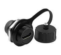 QIANRENON HDMI Impermeable HD Pantalla Conector 4K HDMI 2.0 Hembra a Hembra Panel Montaje Estanco Adaptador HDMI Feedthrough Bulkhead Exterior Resistente al Agua Enchufe,para TV Proyector Multimedia