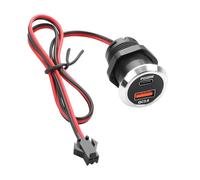 QIANRENON JST SM 2P a USB + USB C Rosca Fijo Montaje Carga Cable Conector JST SM 2 pines macho a tipo A y tipo C hembra incrustado Adaptador de montaje Socket QC3.0 PD20W para muebles de escritorio