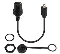 QIANRENON Micro HDMI 2.0 a HDMI 2.0 Fijación roscada Cable Impermeable 4K Micro HDMI Macho a HDMI Hembra Coche Salpicadero Montaje Extensión Cable 4K@60Hz,para cámara navegador de Coche,30cm/11.8in