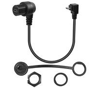 QIANRENON Micro USB Montaje Empotrado de Panel Impermeable 90° ángulo Recto Extensión Cable Micro USB 5 Pin Macho a Hembra,para Fijar en el salpicadero del Coche, Barco, Motocicleta, 28cm (Abajo)