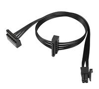 QIANRENON Mini 4 pines a 2X Cable de disco duro SATA en ángulo recto Cable de extensión de cable de alimentación SATA SSD de 4 pines 1 a 2