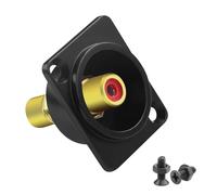 QIANRENON Panel RCA de montaje de audio, conector RCA hembra a hembra, adaptador de canal derecho, conector de 75 Ω A/V, montaje en panel XLR/tipo D, para amplificador estéreo de cine en casa, TV