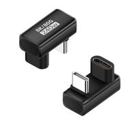QIANRENON PD240W USB 4.0 C Conector en forma de U de carga rápida 80Gbps USB tipo C macho a hembra adaptador de datos de ángulo de 180° USB C completo Convertidor de ángulo U, 8K UHD, para smartphone