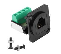 QIANRENON RJ11 Panel Montaje Teléfono Adaptador Cat3 RJ11 6P4C Hembra a Crimpado Terminales ConectoresRJ11 sin Soldadura Tomas, XLR Panel/D Panel Montaje, para Reparación RJ11 DIY Módem Telefónico