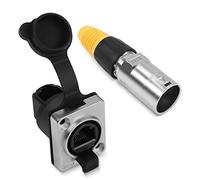 QIANRENON RJ45 Impermeable 90° Ángulo Conector CAT6 RJ458P8C Panel Montaje Exterior Adaptador, RJ45 industriale Rede Conexión componente, Estanco IP65, (RJ45 90° ángulo Toma+Cable Revestimiento)