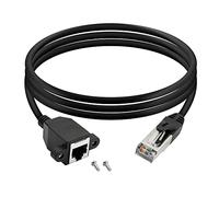 QIANRENON RJ50 10P10C Cavo di prolunga maschio-Femmina montaggio a pannello con viti con Scudo per Motorola Scansione di codici a Barre Attrezzature industriali per la Stampa Laser 1,5 m (4,9 piedi)