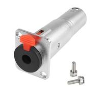 QIANRENON TRS 6.35mm Hembra a XLR Macho Panel Montaje Adaptador Bloqueo TRS 6.35mm Jack a 3Pin XLR Plug Montaje Toma 1/8 a XLR Pasamuros Montaje Conector, para Micrófono Guitarra Mezclador