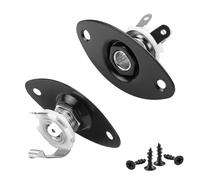 QIANRENON TS - Conector de audio mono hembra TS de 6,35 mm, para reparación de producción de guitarra eléctrica, bajo, negro, 2 unidades