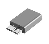 QIANRENON USB 3.0 Micro B a USB C Adaptador Convertidores Type C Hembra a USB 3.0 Micro B Macho Conector, para Disco Duro Móvil MacBook Pro Galaxy S5/S8/S9/S10 Note 3, Gris