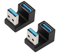 QIANRENON USB 3.1 U Forma Ángulo Adaptador 10 Gbps USB A Macho a Hembra 180 Grado Ángulo acoplador Conector, Ayuda 5V/3A Carga Transferencia dato, para PC Tableta portátile, 2Pcs