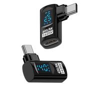 QIANRENON USB 4.0 C Carga Digital Pantalla 90° Ángulo Adaptador PD140W USB Tipo C Macho a Hembra Carga Pantalla Ángulo Recto Conector 40Gbps 8K @60Hz, Monitoreo en Tiempo Real, 2 Piezas (Doblado