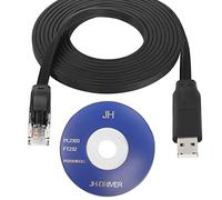 QIANRENON USB Consola Cable USB a RJ45 Router Cable USB a Consola Conmutadore Cable, con Chip FT232,Nivel TTL 0V-5V,Incluido CD, para Conmutadore Router Cortafuego Servidore, 3m (9.8ft)