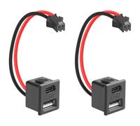 QIANRENON USB & USB C 2 Port Einrastbar Laden Anschluss 5V 2A JST SM 2Pin Stecker auf USB2.0 + USB Typ C Buchse Eingebettet Montage Adapter Steckdosen, für LED Lichter Spielzeug Möbel 7cm/2.8in, 2Pcs