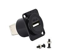QIANRENON USB2.0 a USB B Pane Montaje Impresora Adaptadore Conector USB A Hembra a USB B Hembra Imprimir Conversor Toma, XLR Panel/D Panel Montaje, para PC Impresora, escánere, faxe