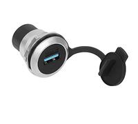 QIANRENON USB3.0 Panel Fijación Fija roscada Adaptador Acopladores USB3.0 Hembra a Hembra Empotrado Panel Montaje Conector, 5Gbps, con Junta antiaflojamiento y Cubierta Antipolvo, para salpicadero