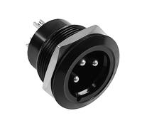 QIANRENON XLR Roscada Fijación Soldar Adaptador 3Pin XLR Macho a Soldar Terminal Redondo Conector XLR Micrófono Montaje Socket, para Iluminación Escénica Sonido Altavoce Equilibrada/Desequilibrada