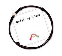 QianSiLi Hilo Rojo del Destino Pulseras de la suerte rojo, rojo pulsera de la Cábala para la mujer hombre bebé, pulseras de regalo para él y ella, 925 plata de ley (Negro)