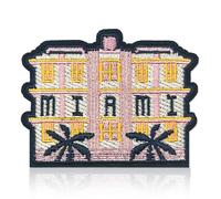QianSiLi Miami City Parche para planchar, diseño de Florida Estados Unidos, recuerdo de viaje, termoadhesivo, para chaqueta vaquera, mochila (7,6 x 5,9 cm)