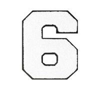 QianSiLi Parches Ropa Termoadhesivos, 0-9 Parches NuméRicos Para Chaquetas, Abrigos, Camisas, Bolsos, Vaqueros, Mochilas (11,45cm,Blanco,6)