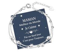 QianSiLi Regalo Para Mujer Personalizada, Pulsera De Plata Para Mujer, 925 Maciza, Pulsera Para Niña, Regalo Para Su Novia, Plata（2 Estrella）