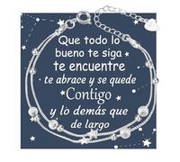 QianSiLi Regalos Originales, Pulseras Personalizadas de Plata para Novias, Madres, Hijas, Esposas, Hermanas (2 Estrella)