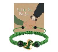 QianSiLi Regreso A La Escuela Regalo para Hijo,Pulsera Dinosaurios,Pulseras Niños,Pulsera Niño,Regalo Cumpleaños Para Nietos Hijos de Amigos,Compañeros de Clase,Amigos, 1, Piedra Plástico, No Gemstone