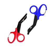 Qiantull 2 tijeras de vendaje, tijeras de rescate, tijeras para ropa, vendajes, trauma, tijeras médicas, primeros auxilios, tijeras de emergencia para vendajes, tiritas y tela, color rojo + azul, 19