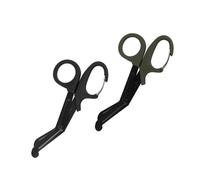 Qiantull 2 tijeras de vendaje, tijeras de rescate, tijeras para ropa, vendajes, trauma, tijeras médicas, primeros auxilios, tijeras de emergencia para vendajes, tiritas y tela, color negro + verde, 15