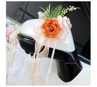 Qiantull 4 lazos de coche para boda, decoración de coche, flor artificial, espejo retrovisor, manija de puerta, flor decorativa, coche de boda, simulación de flores, lazos de coche para bodas