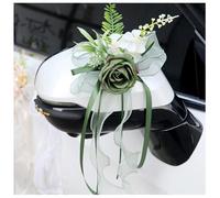 Qiantull 4 lazos de coche para boda, decoración de coche, flor artificial, espejo retrovisor, manija de puerta, flor decorativa, coche de boda, simulación de flores, lazos de coche para bodas