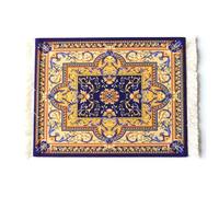 Qiantull Alfombrilla de ratón creativa mini alfombra de alfombra oriental patrón textil pequeña alfombrilla de ratón con borlas de algodón alfombrilla de ratón accesorios para computadora posavasos 28